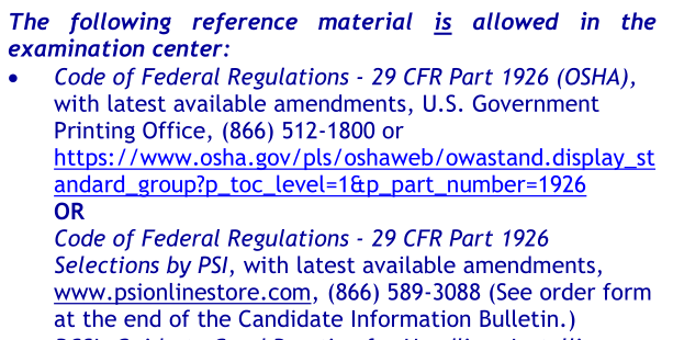 PSI OSHA bulletin citation